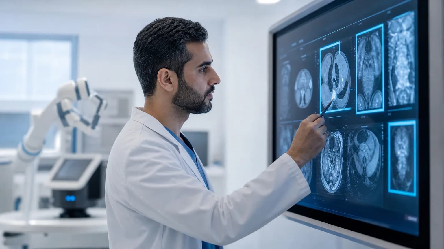 Illustration generated by AI: Editorial image for الذكاء الاصطناعي في التشخيص الطبي بالمستشفيات العربية
