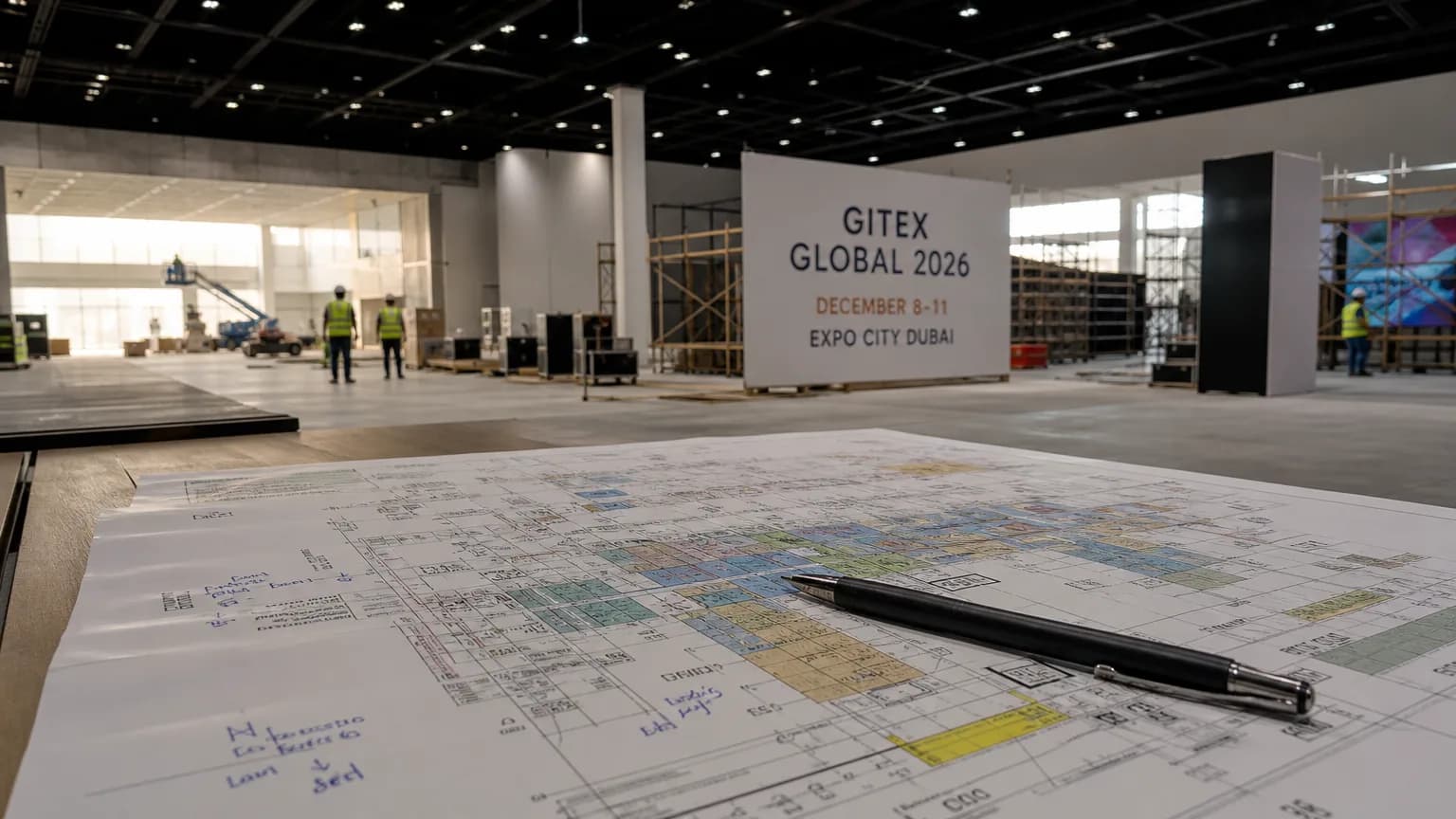Illustration generated by AI: Editorial image for GITEX GLOBAL 2026 Moves to Expo City Dubai in December