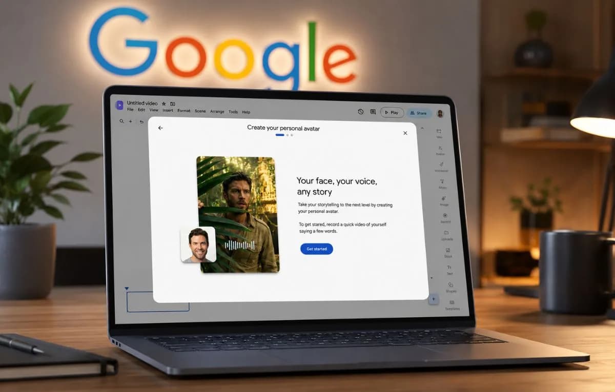 Illustration generated by AI: Editorial image for Google Vids Adds Personal AI Avatars, Turning Google Workspace Into a Video Studio