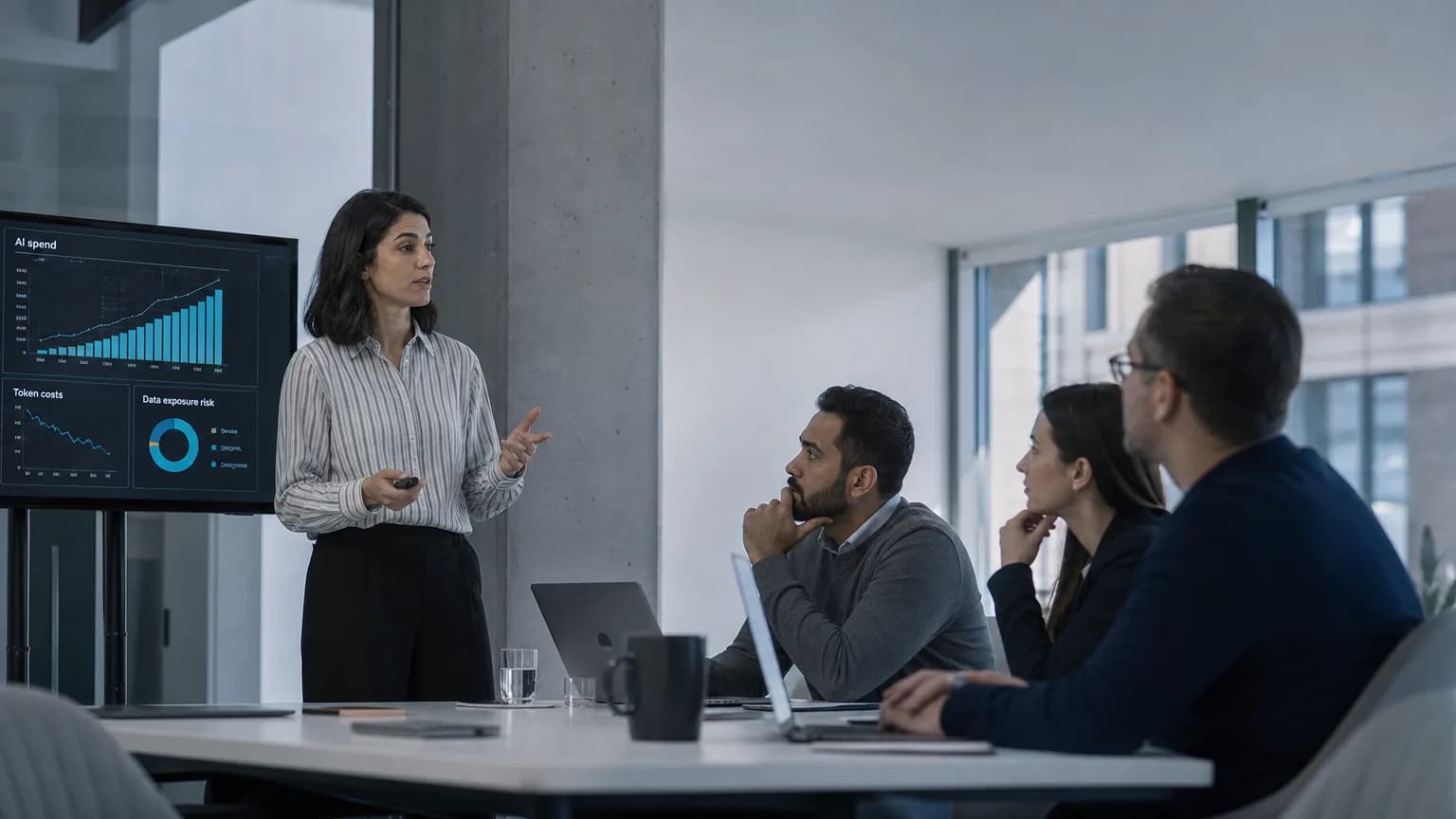 Illustration generated by AI: Editorial image for Nadella's Warning: Companies Using AI Are 'Paying Twice'