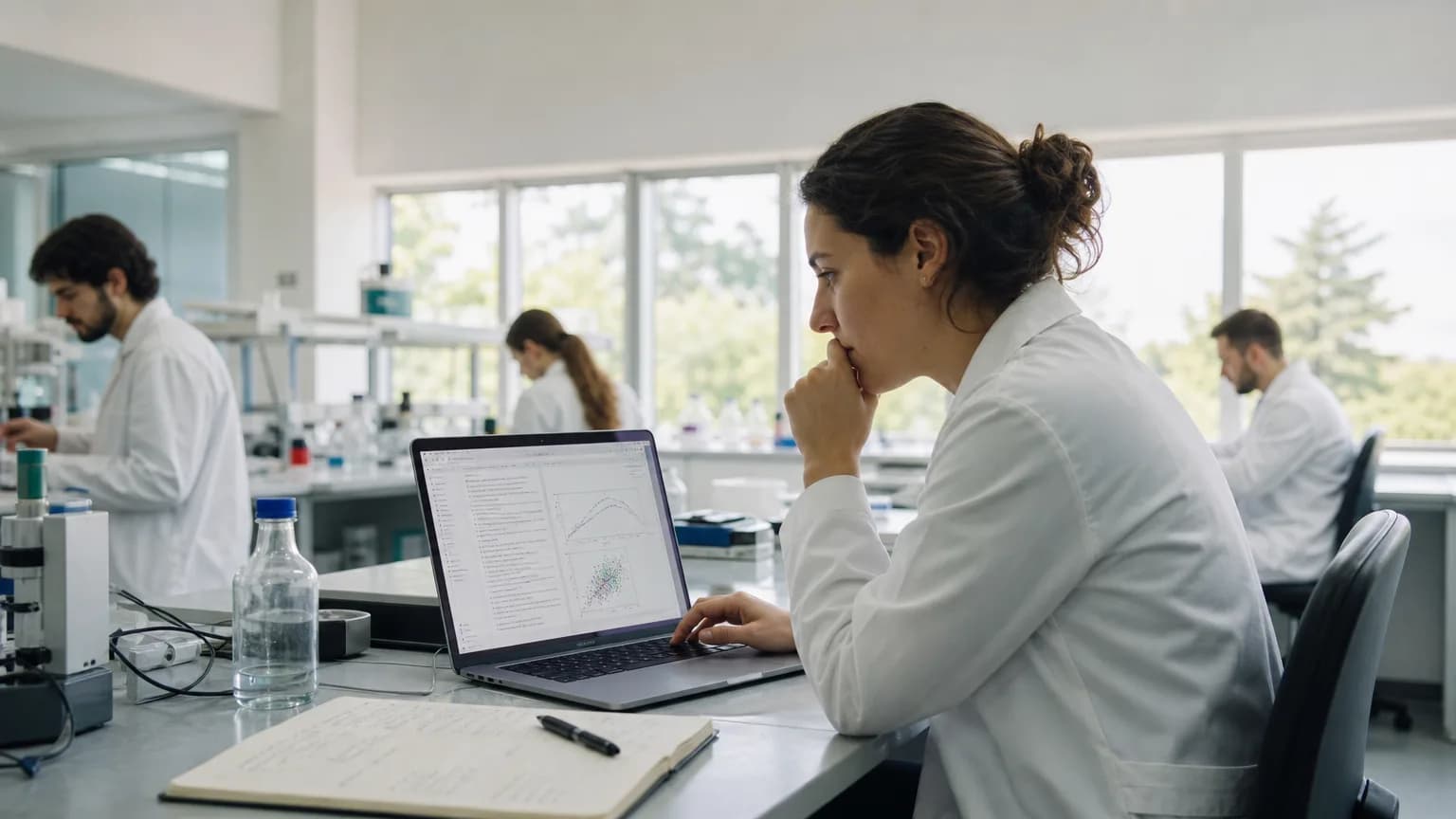 Illustration generated by AI: Editorial image for Plainbook Reimagines the Notebook for Scientists Who Don't Write Code