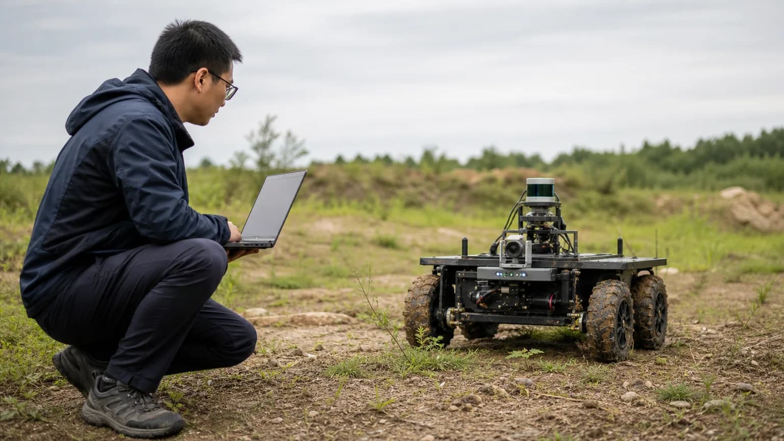 Illustration generated by AI: Editorial image for Two New arXiv Papers Tackle Robot Safety Logic and Off-Road Speed with Minimal Data
