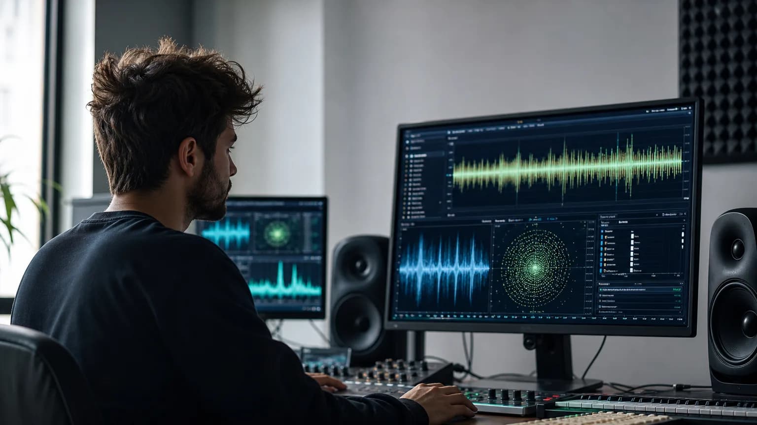 Illustration generated by AI: Editorial image for AI Tracks Now Make Up Over Half of Daily Uploads to Deezer