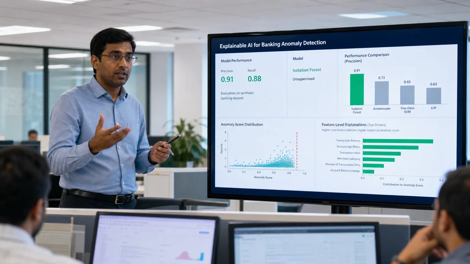 Illustration generated by AI: Editorial image for New XAI Framework Brings Auditor-Friendly Explanations to Banking Anomaly Detection