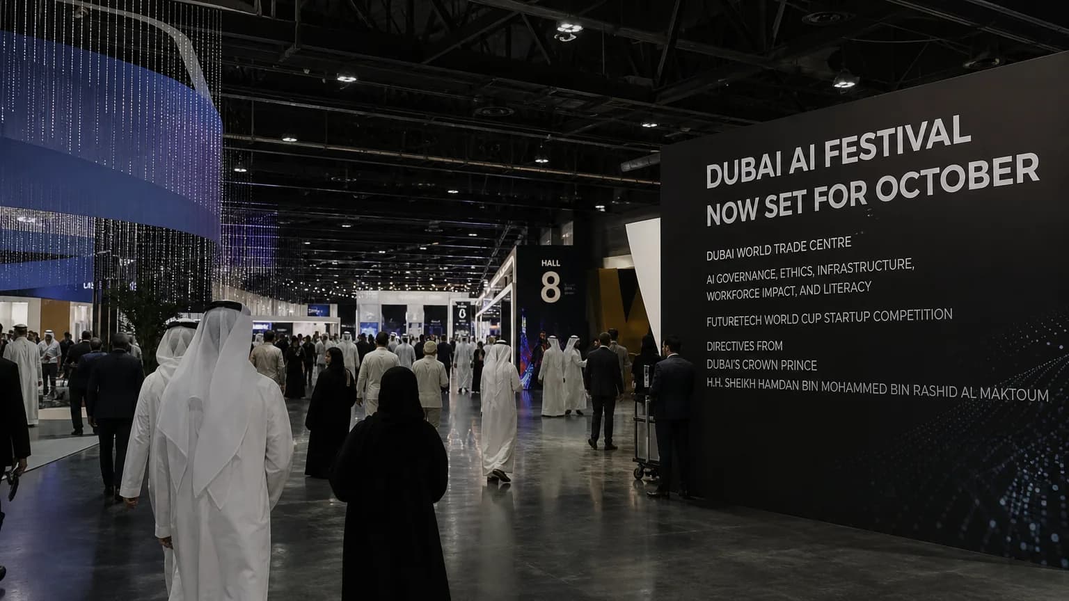 Illustration generated by AI: Editorial image for Dubai AI Festival 2026 Now Set for October, Not April