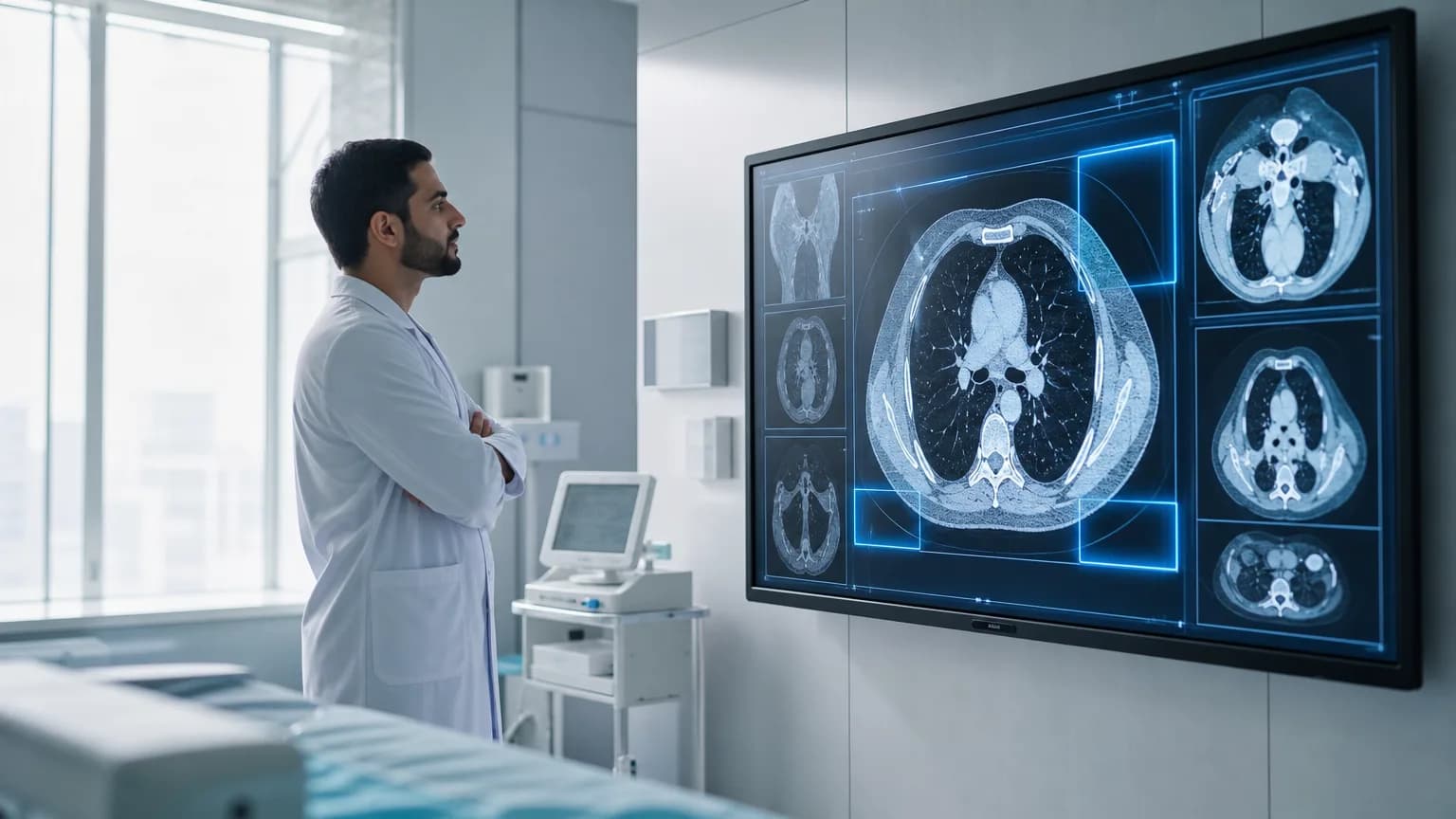 Illustration generated by AI: Editorial image for الذكاء الاصطناعي في التشخيص الطبي بالمستشفيات العربية