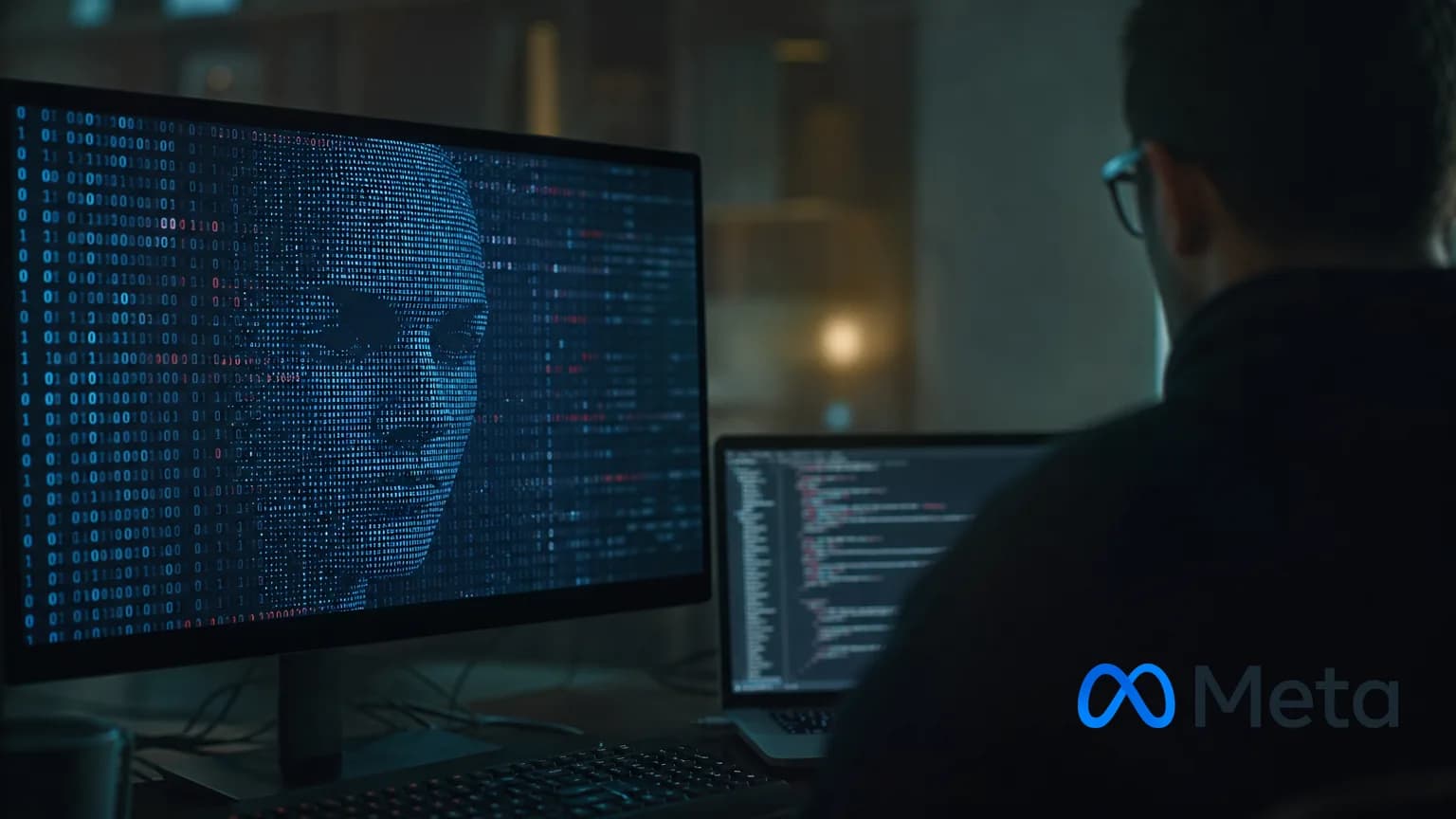 Illustration generated by AI: Editorial image for Meta's AI model breached a company's systems in a security test