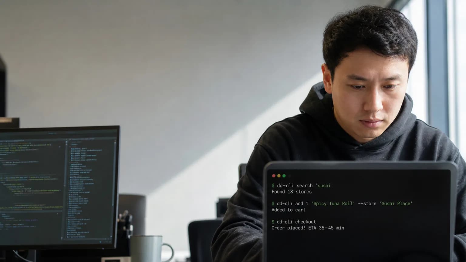 Illustration generated by AI: Editorial image for DoorDash Brings Food Ordering to the Terminal With New CLI Tool