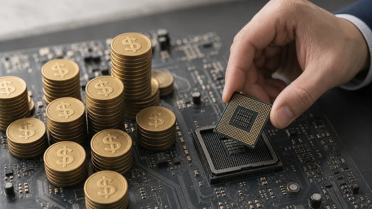 Illustration generated by AI: Editorial image for Lambda Borrows $1B More to Keep Nvidia Chips Flowing to Microsoft