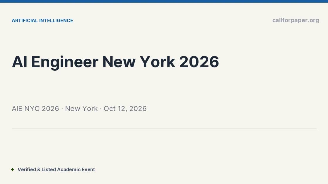 AIE NYC 2026 Call for Papers & Deadline | Sheraton New York Times Square Hotel, New York, NY, USA (Oct 2026)